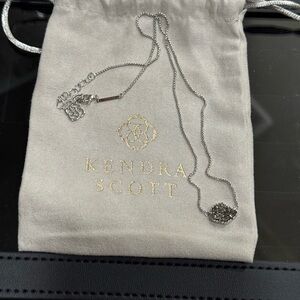 Kendra Scott Silver Necklace with Silver Stone